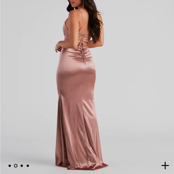 Lace up formal dress mauve - Picture 3 of 4